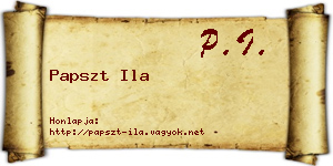 Papszt Ila névjegykártya